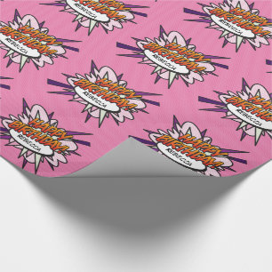 Papier Cadeau Bande dessinée personnalisée HAPPY BIRTHDAY Pop Ar