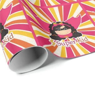 Papier Cadeau Bande dessinée Super Enfant de la fille Thème