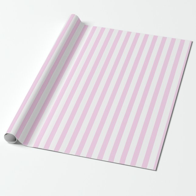 Papier Cadeau Bande rose et blanche (Déroulé)