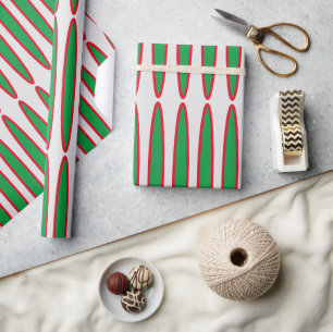 Papier Cadeau Bande rouge et verte