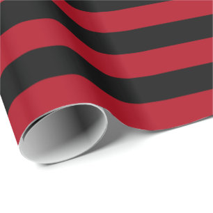 Papier Cadeau Bande rouge foncé/noire