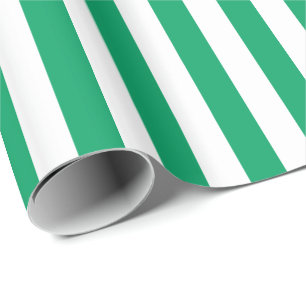 Papier Cadeau Bande verte/blanche shamrock