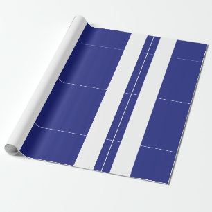 Papier Cadeau Bandes bleues et blanches de la marine