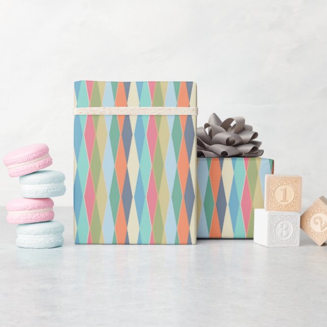Papier Cadeau Bandes colorées. (Baby Shower)