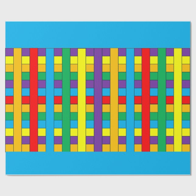 Papier Cadeau Bandes colorées (Plat)