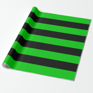 Papier Cadeau Bandes d'ailes noires et vertes