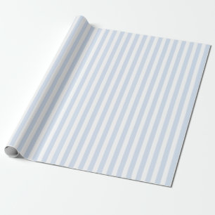 Papier Cadeau Bandes de bonbons bleu pâle et blanc