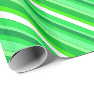Papier Cadeau Bandes de bonbons en couches - vert émeraude et bl