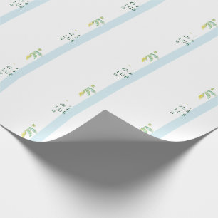 Papier Cadeau Bandes de cabane bleue Palm Bach Club Enterrement
