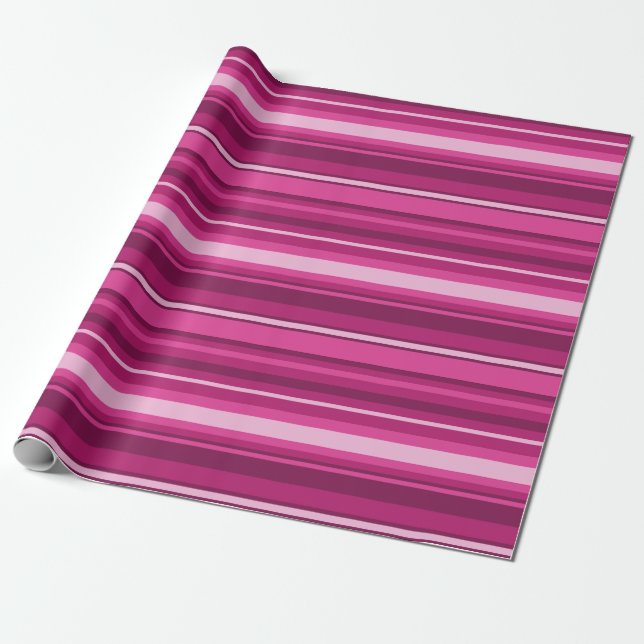 Papier Cadeau Bandes de Fuschia (Déroulé)
