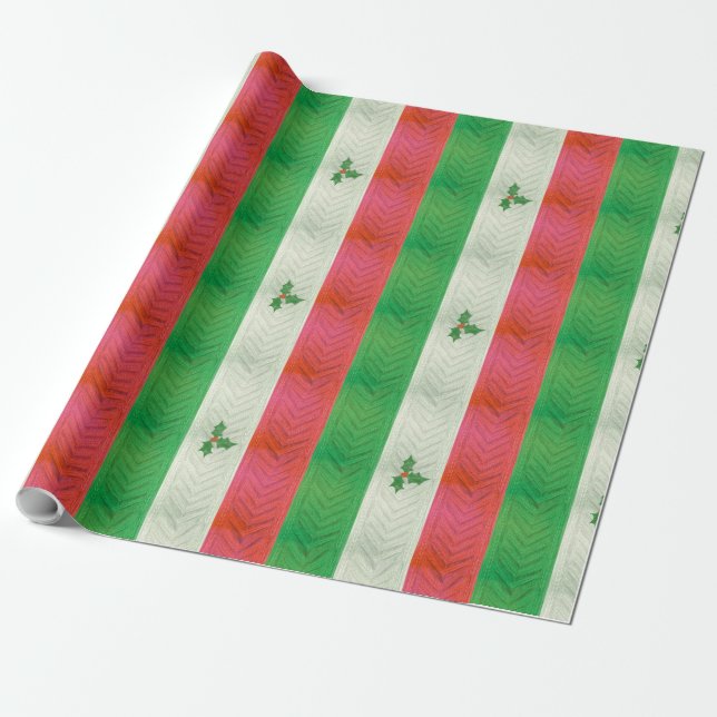 Papier Cadeau Bandes de tricot (Déroulé)