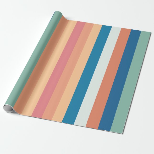 Papier Cadeau Bandes d'ombre couleur (Déroulé)