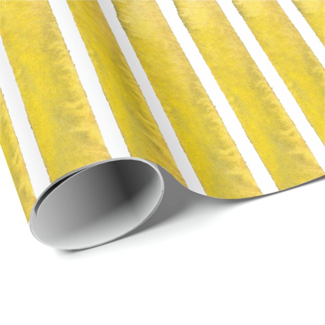 Papier Cadeau Bandes d'or (Coin rond)