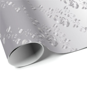 Papier Cadeau Bandes élégantes de Mariage Argent