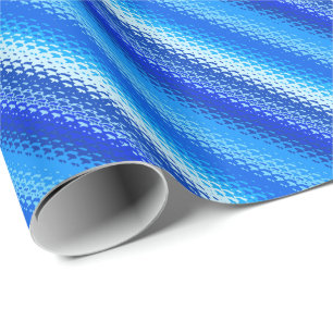 Papier Cadeau Bandes en verre dépoli - cobalt et bleu pâle