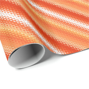 Papier Cadeau Bandes en verre dépoli - orange et blanc