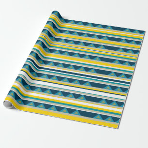 Papier Cadeau Bandes et triangles