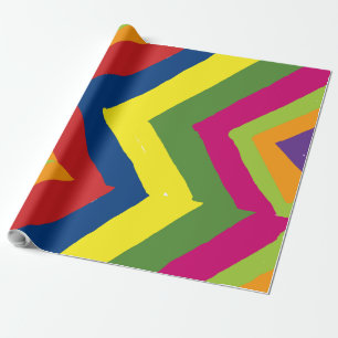 Papier Cadeau bandes fléchées en motif coloré
