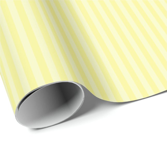 Papier Cadeau Bandes jaunes et jaunes pâles (Coin rond)
