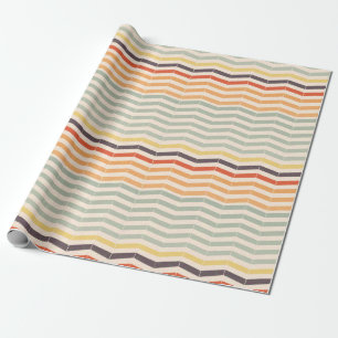 Papier Cadeau Bandes neutres Chevron Zig Zag