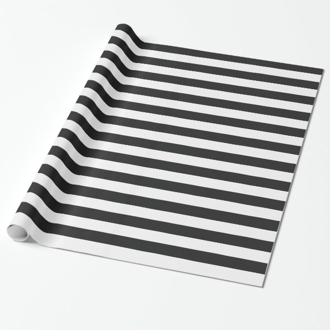 Papier Cadeau Bandes noires sur couleur personnalisée (Déroulé)