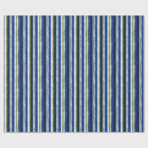 Papier Cadeau Bandes rayées prépa bleu marine et vert