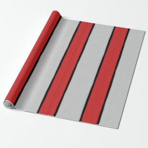 Papier Cadeau Bandes rouge noir et blanc