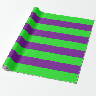 Papier Cadeau Bandes vertes et violettes