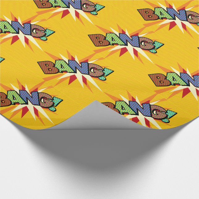 Papier Cadeau BANG Amusant Rétro Bande Dessinée Pop Art (Coin)