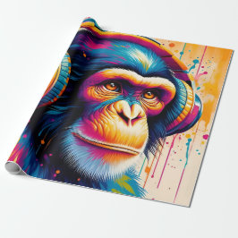 Papier Cadeau Banksy DJ Monkey Gorilla Chimp