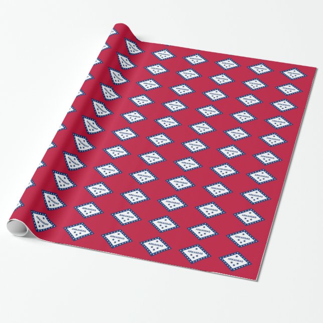 Papier Cadeau Bannière Motif De L'Arkansas (Déroulé)