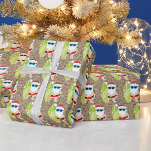 Papier Cadeau banquier de Noël Père Noël carrelé motif