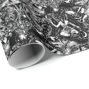 Papier Cadeau Baphomet gothique victorien de cuisine noire
