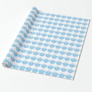 Papier Cadeau Baptême Bleu Enfant de Dieu, personnalisable