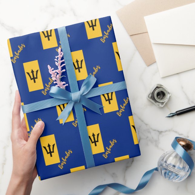 Papier Cadeau Barbados Wrapping Paper, Barbade Drapeaux patriote (Cadeaux)