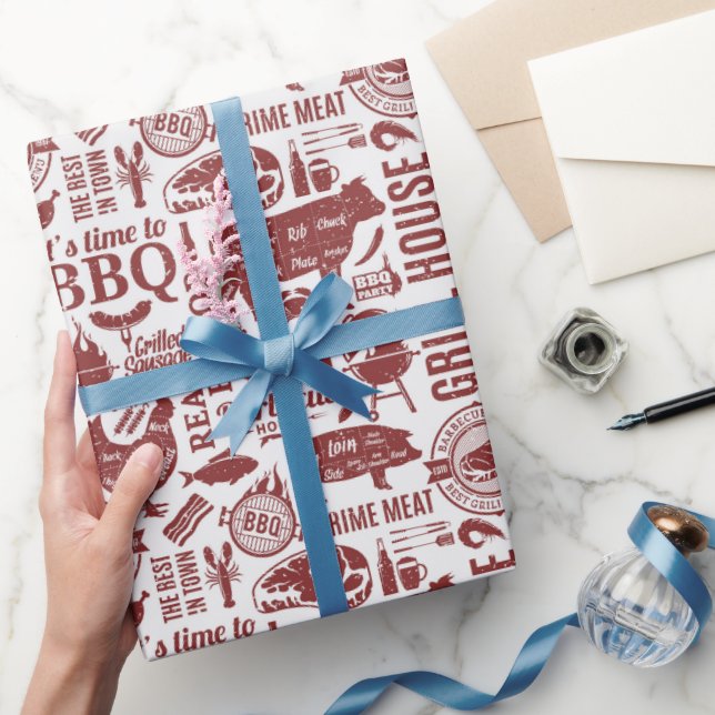Papier Cadeau Barbecue Bbq Grilling (Cadeaux)