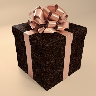 Papier Cadeau Baroque Floral Faux Motif en cuir