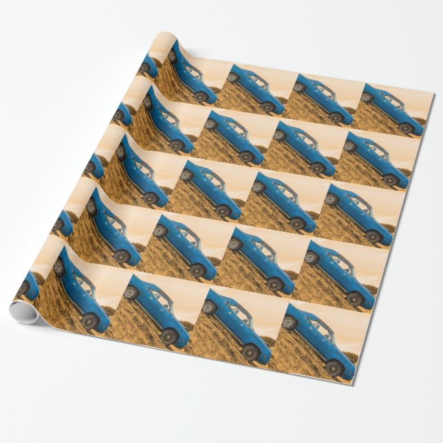 Papier Cadeau Barracuda Old Blue Plymouth (Déroulé)