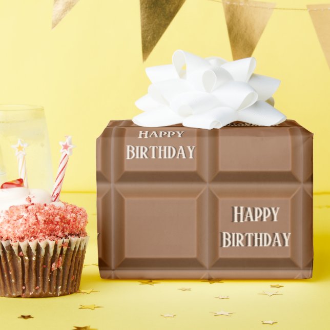 Papier Cadeau Barre à chocolat pour anniversaire (Fête d'anniversaire)