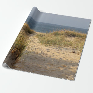 Papier Cadeau Barrière de plage dans les dunes de sable