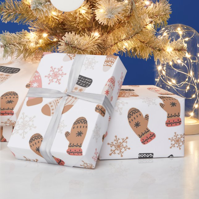 Papier Cadeau Bas de Noël rose mignonne Chaussettes Snowflakes (Vacances)