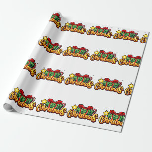 Papier Cadeau Bas de Noël rose Plaid Xmas Stocking