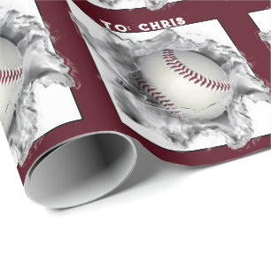 Papier Cadeau Baseball personnalisé