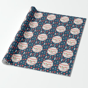 Papier Cadeau Baseball pour Noël avec le nom des enfants