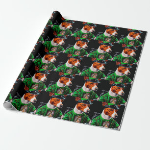 Papier Cadeau Basenji Chien conduisant vélo St. Patrick's Day
