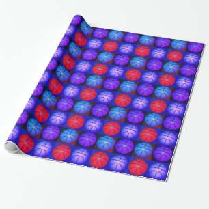 Papier Cadeau Basket-ball Art Pop Quatre Couleurs