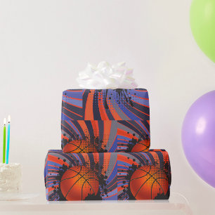 Papier Cadeau Basket-ball rétro