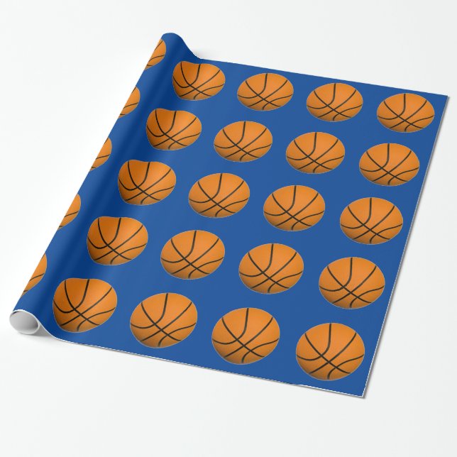 Papier Cadeau Basket Bleu Orange (Déroulé)