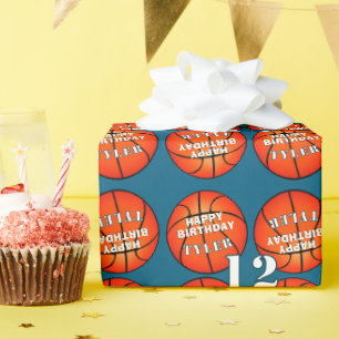 Papier Cadeau Basketball Ball Photo Joyeux anniversaire