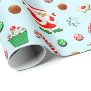 Papier Cadeau Basketball Noël